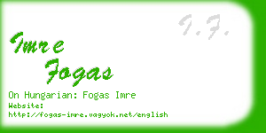 imre fogas business card